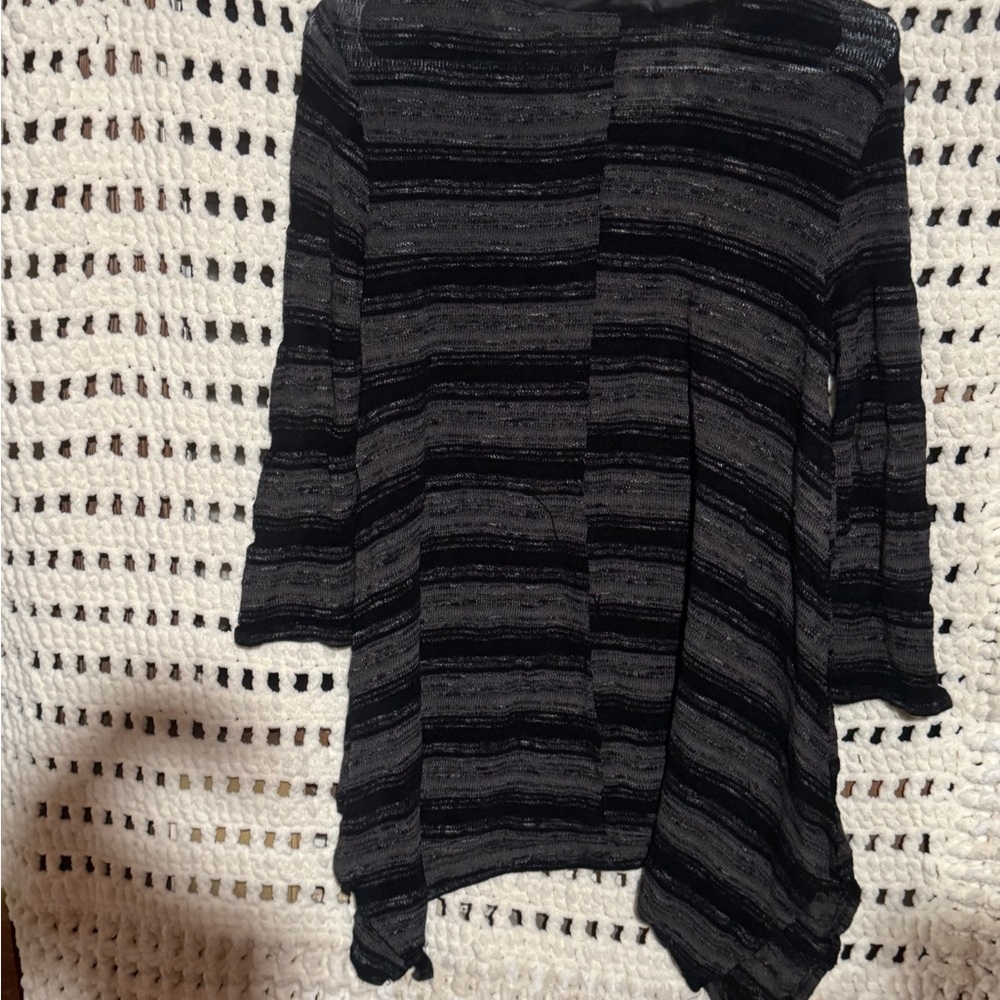 Striped Black and Gray Women's Sweater